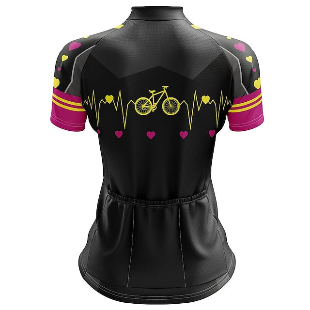 Women's Cycling Jersey Gradient Curve Short Sleeve Bike