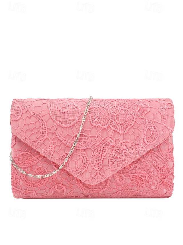 Clutch with Lace Women's Bag Evening Strap Chain