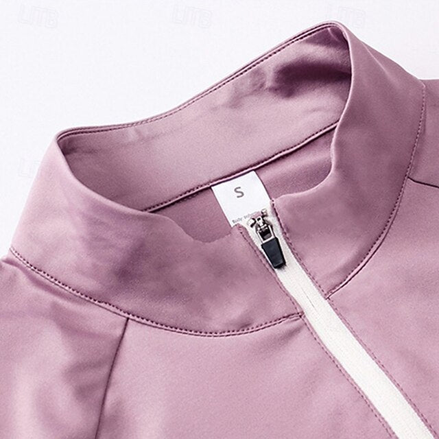 Women's Workout Shirt Yoga Top Stand Collar Quick Dry