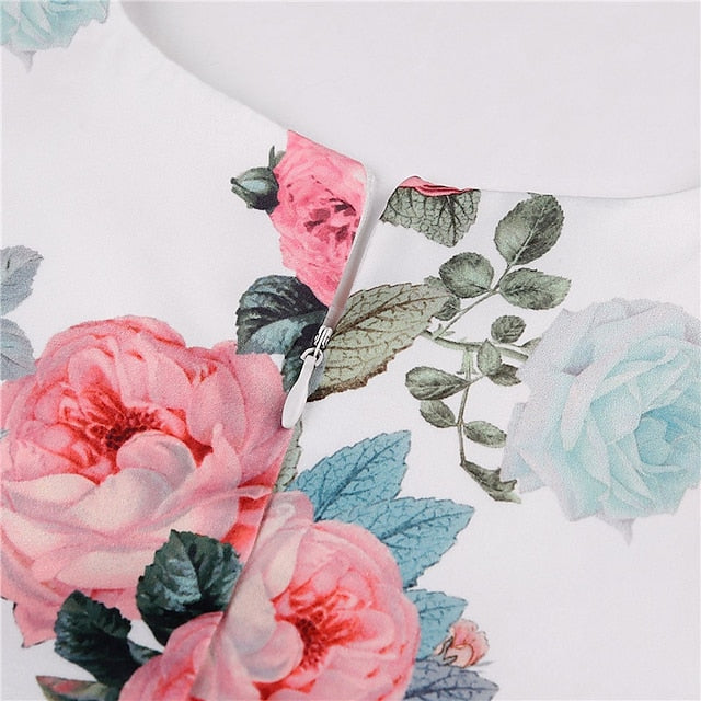 Party Floral Sleeve Kids Girls' Short Dress Flower