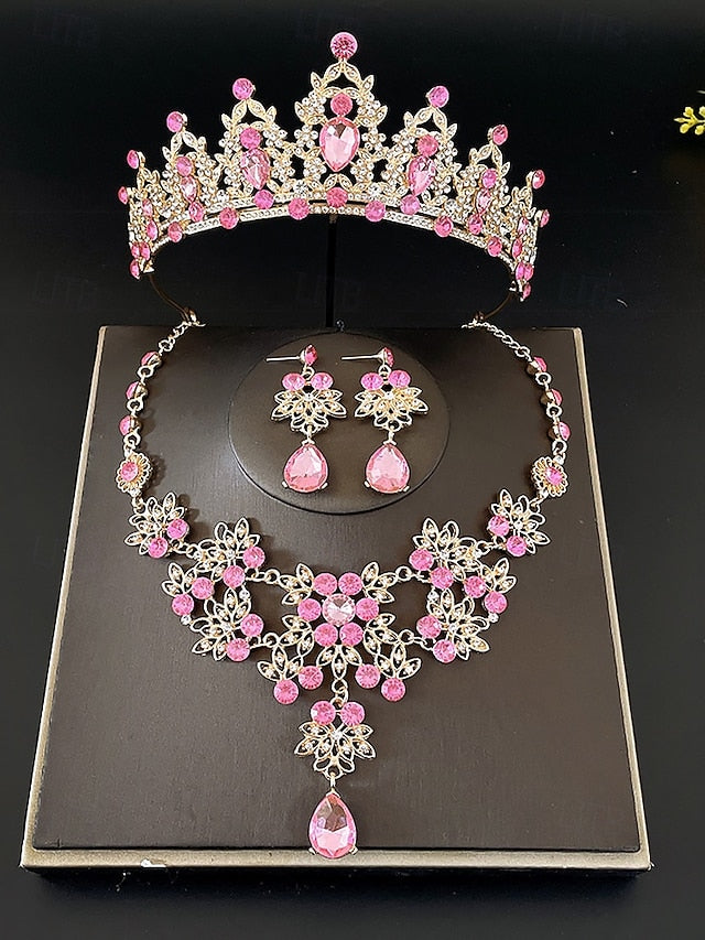 Elegant – Rhinestone and Jewelry Silver Set Women's Tiara