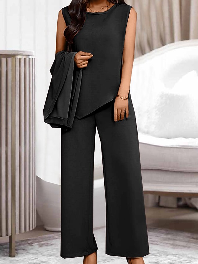 Women's Loungewear Sets 3 Pieces Pure Color Fashion Casual