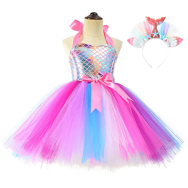 Princess Little Tail Ariel Aqua Girl Flower Mermaid