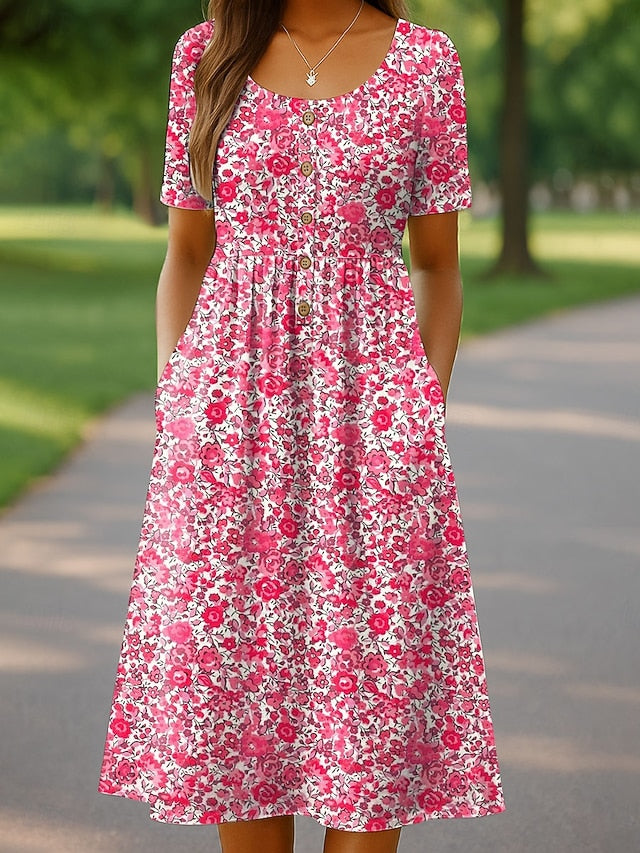 Women's Midi Dress Knit Dress Casual Dress Sundress A Line
