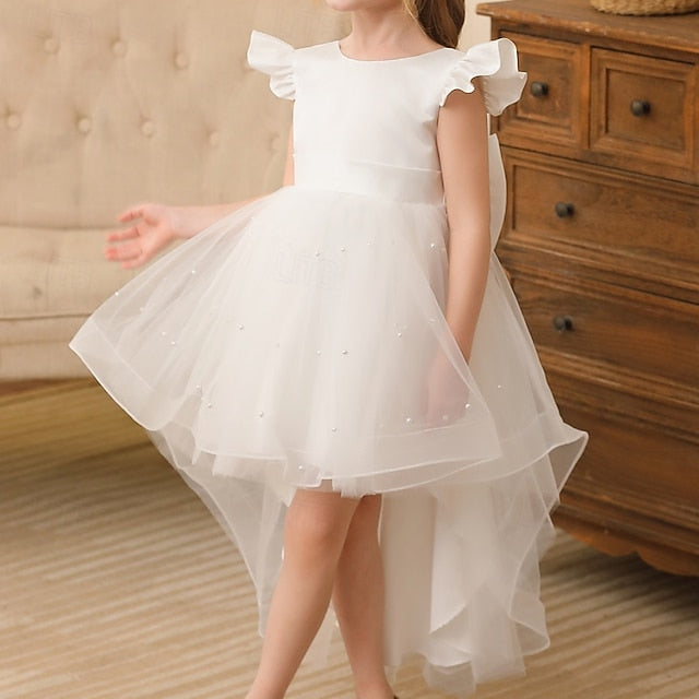 Dress Girls' Party Color Kids Flower Girl Solid