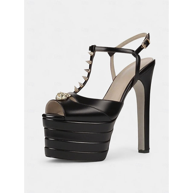 Silver Edgy and Heels High Platform Gold Women's - Metallic