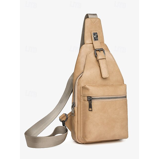 Leather Bag Brown Women's Faux Sling Crossbody with