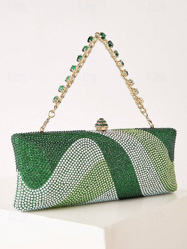 Chain Clutch Evening Crystal Bag Strap with Women's