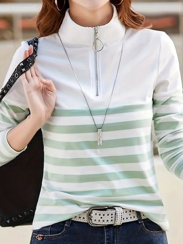 Women's Tunic Graphic Striped Vintage Stylish Classic Long