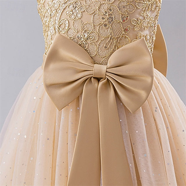 Flower Block Girl Party Color Girls' Dress Kids