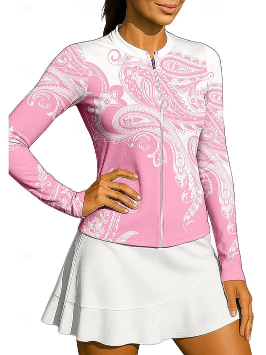 Women's Paisley Sport Shirt Tennis Shirt Tennis Top Long