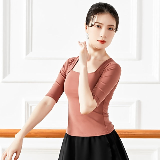 Activewear Top Pure Color Women's Performance Training Half