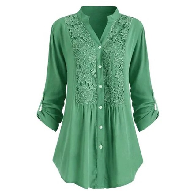 Women's Shirt Lace Shirt Tunic Shirts Blouse Elegant