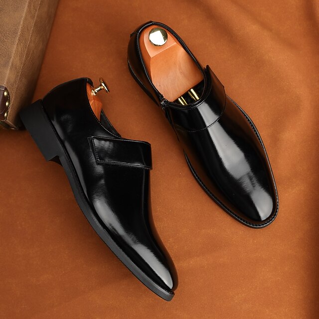 Men's Leather Business Shoes Slip-On Loafers Brown