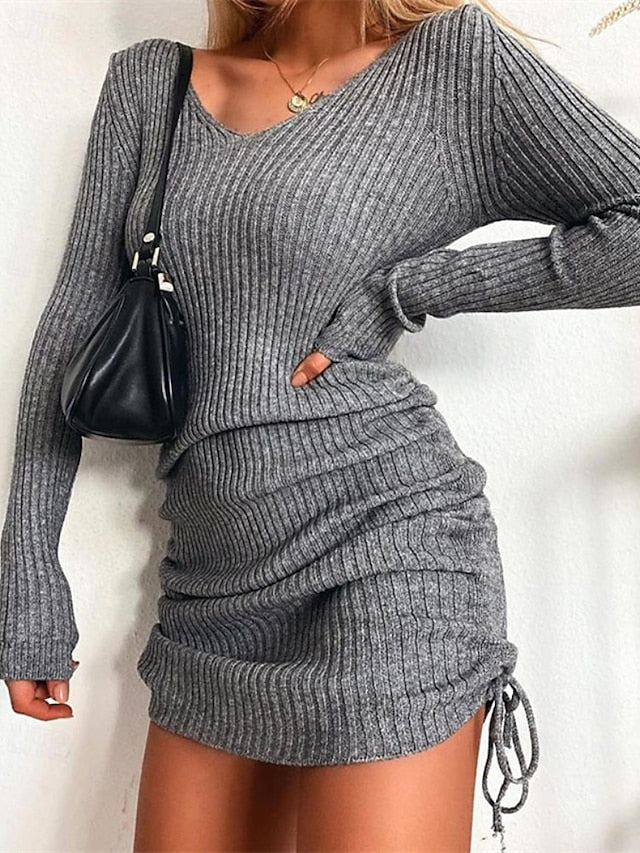 Women's Mini Dress Sweater Dress Fashion Modern Outdoor