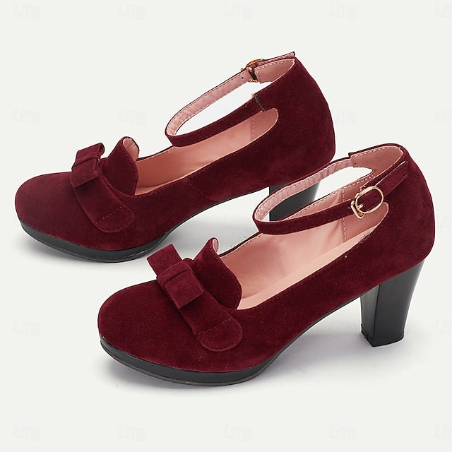 Bow Green Detail - Women's with Suede Jane Mary Heels