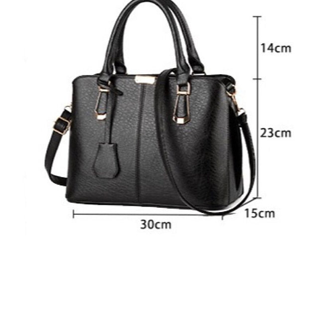 Elegant Handbag Structured Faux Leather Women's Green –