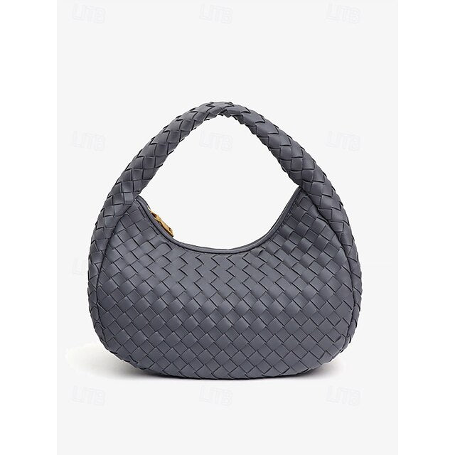 Women's Hobo Ivory Leather – Elegant Round Bag Woven Chic