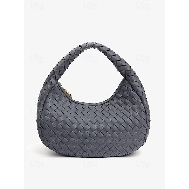 Chic Leather – Hobo Round Ivory Women's Bag Woven Elegant