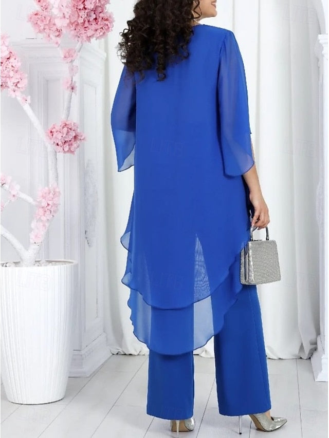 Women's Blouse 3/4 Length Sleeve Bell Sleeve Layered