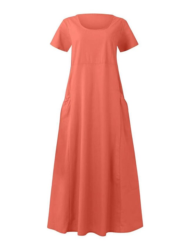Women's Long Dress Maxi Dress Faux Cotton Linen Casual
