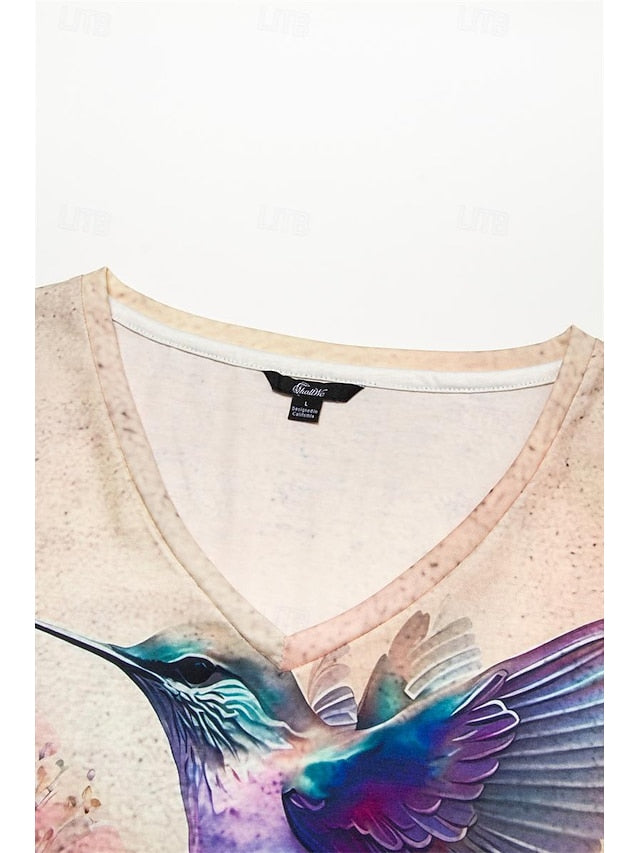 Women's T Shirt Fashion Floral Print Short Sleeve Regular