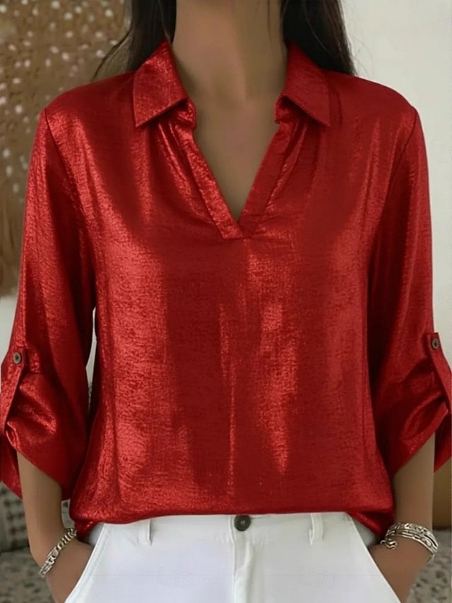 Women's Shirt Casual Shirt Plain Vintage Stylish Classic