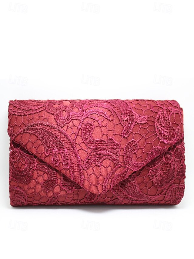 Clutch with Lace Women's Bag Evening Strap Chain