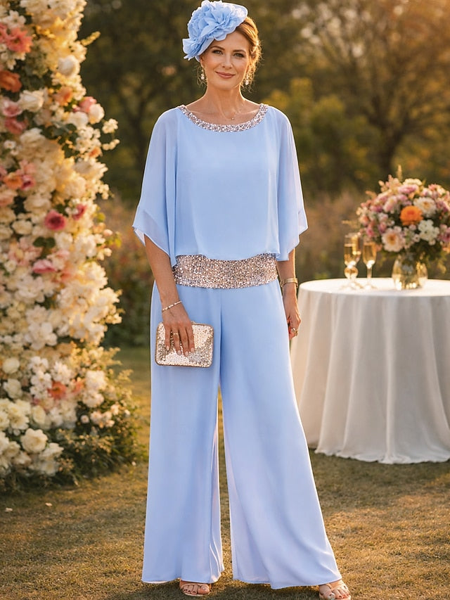 Two Piece Jumpsuit Pantsuit Floor Length Mother of the Bride