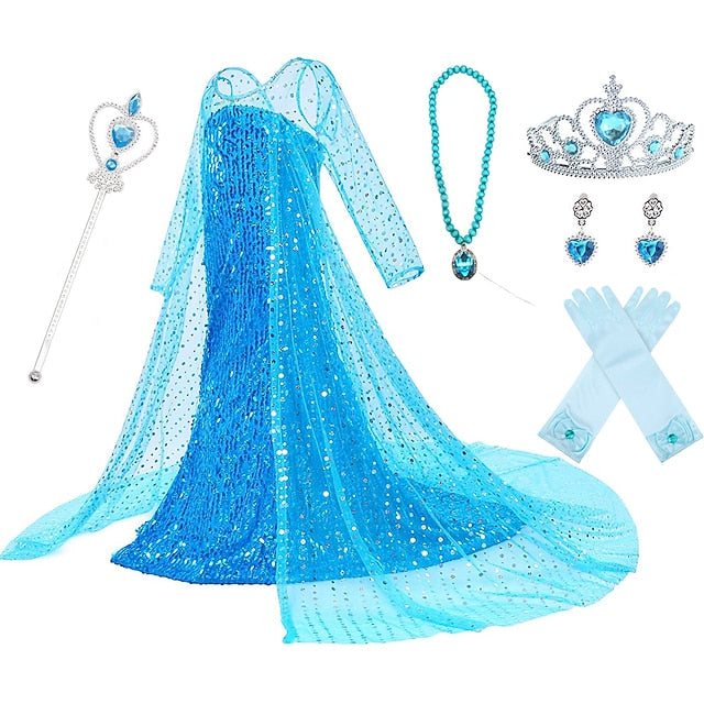 Princess Elsa Dress Movie Girls' Flower Frozen Girl