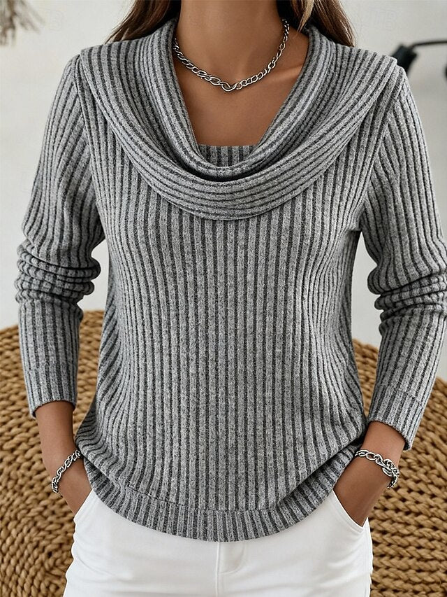 Women's Tunic Elegant Stylish Classic Long Sleeve Cowl Neck
