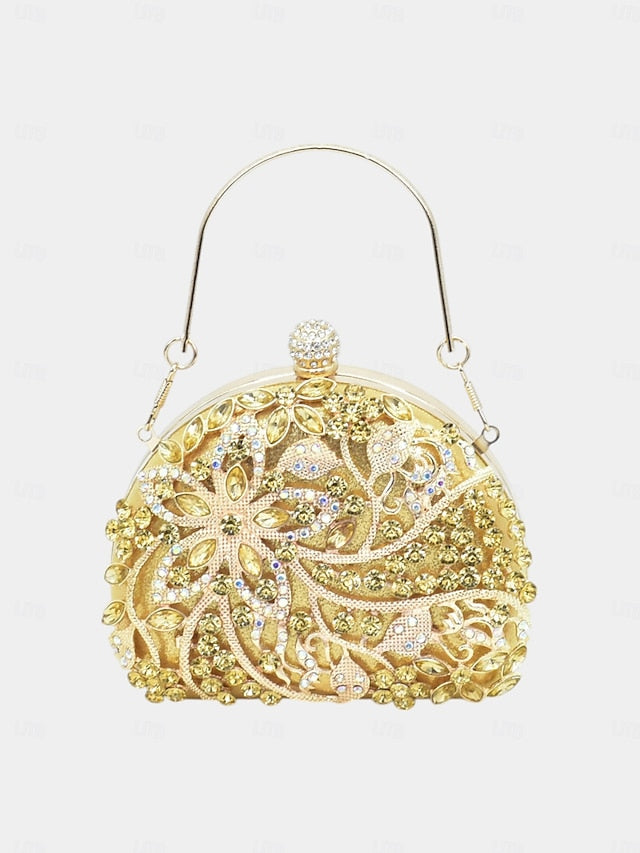 Slingback with Embellished Matching Handbag – Gold Heels