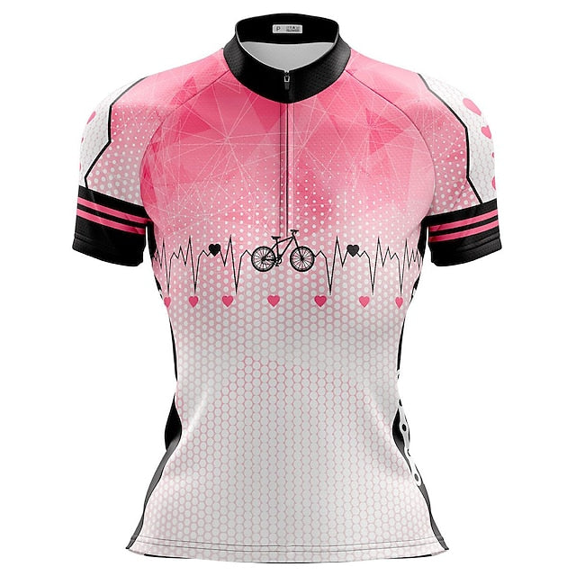 Women's Cycling Jersey Gradient Curve Short Sleeve Bike