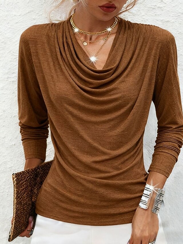 Women's Blouse Patchwork Plain Elegant Fashion Casual Long