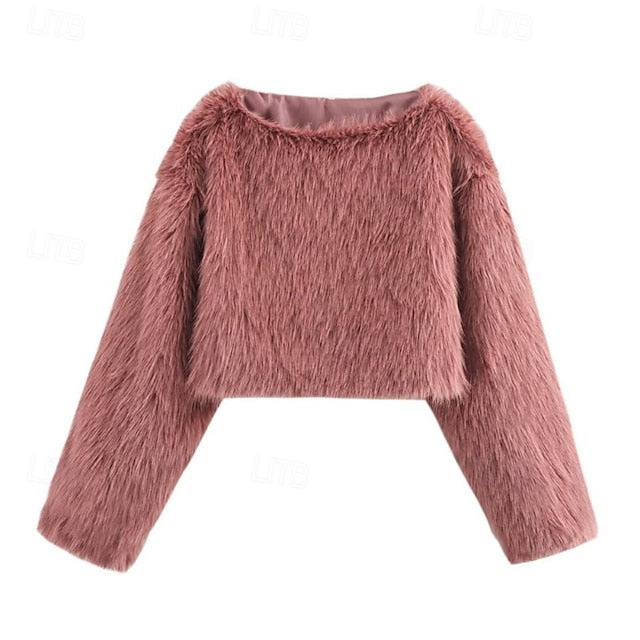 Fur Warm Coat Faux Women's Comfortable Leathers Furs