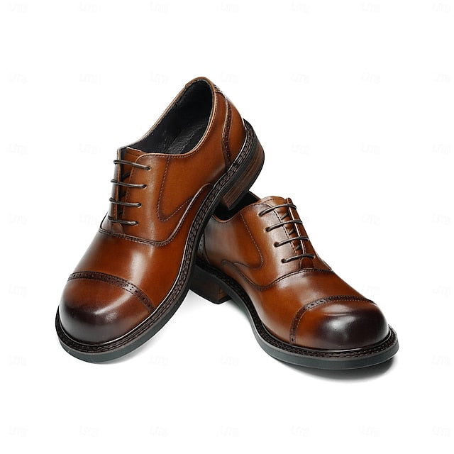Oxford Leather First Genuine Shoes- Toe Cap Men's