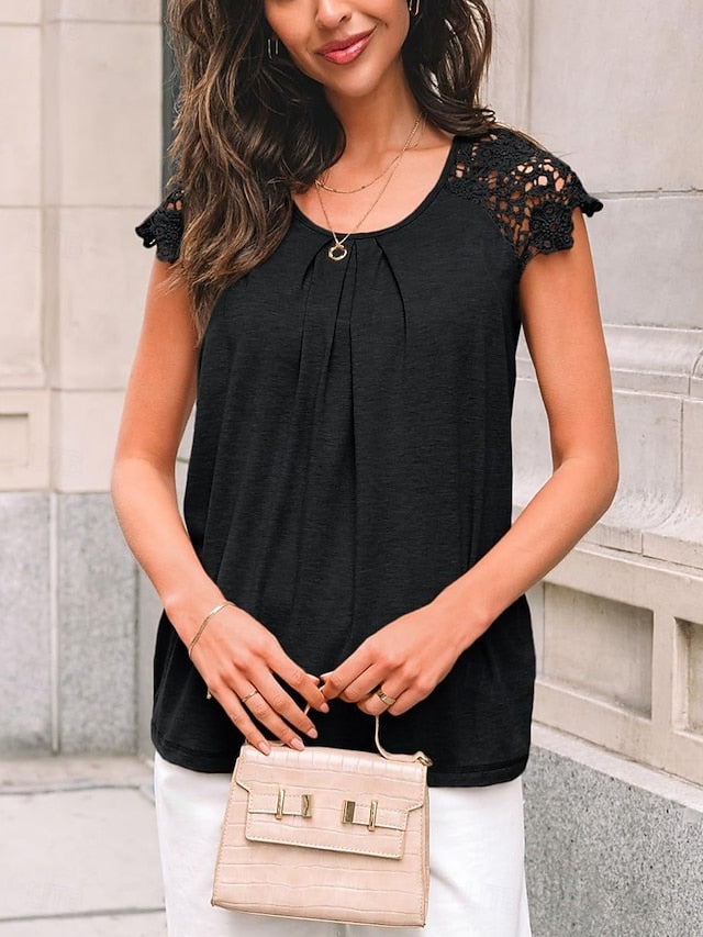 Women's T Shirt Solid Color Plain Fashion Stylish Classic