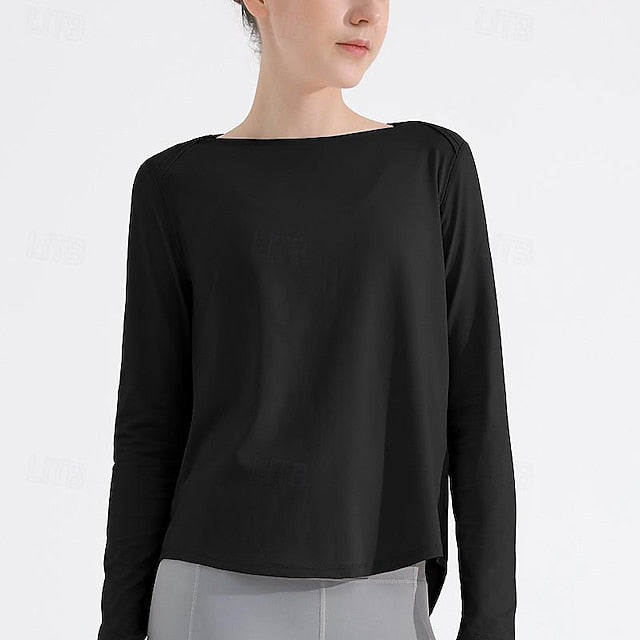 Women's Yoga Top Crew Neck Quick Dry Lightweight Breathable