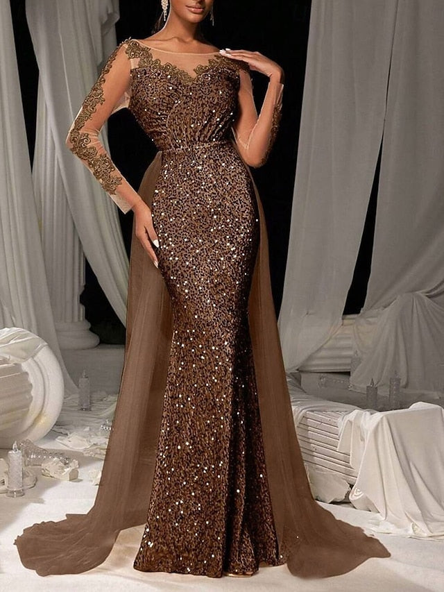 Mermaid Trumpet Floor Length Evening Gown Ball Gown with