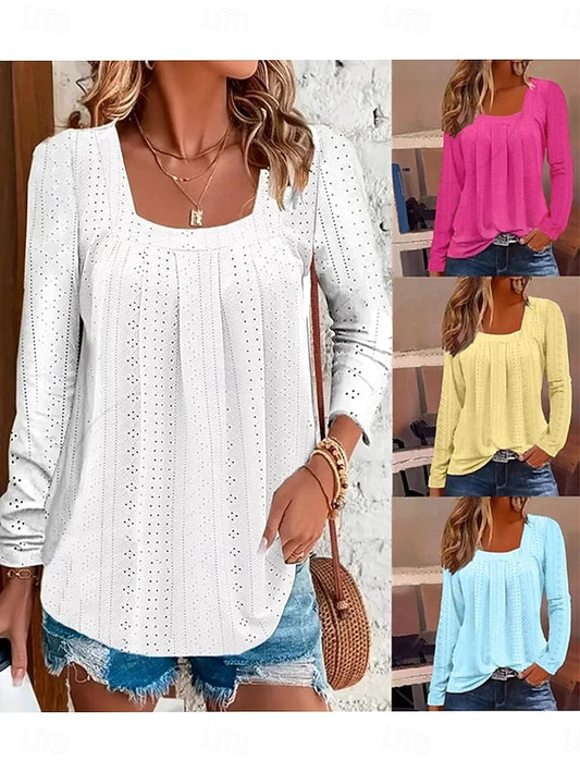 Women's Shirt Lace Shirt Solid Color Graphic Plain Elegant