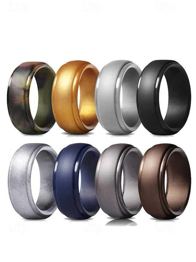 Durable Matte for – Ring Silicone Black Comfortable Men