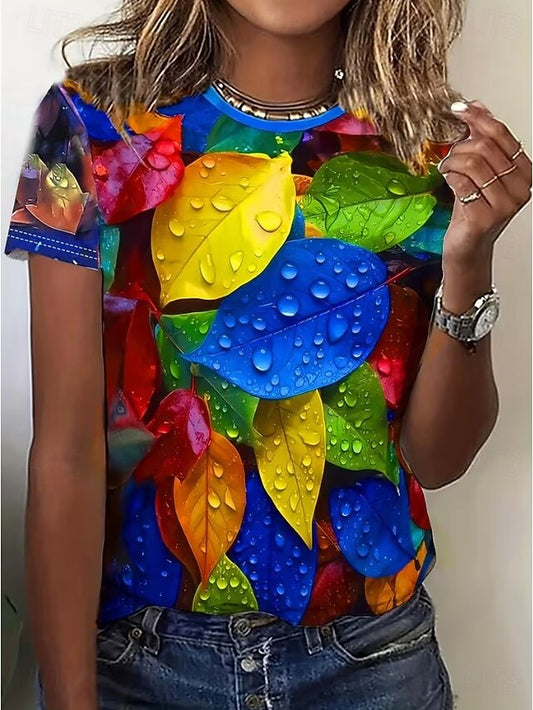 Women's T Shirt Print Floral Graphic Vintage Fashion