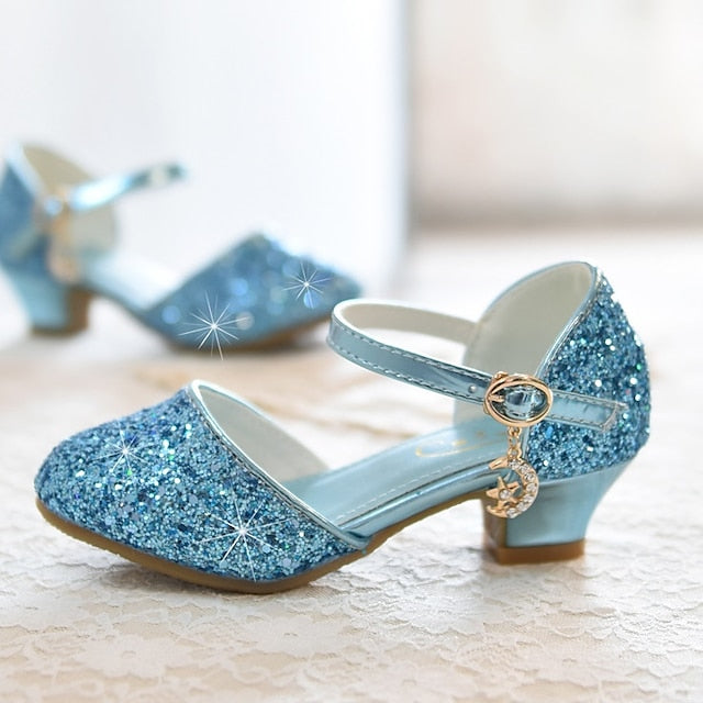 Party Glitters Girls' Heels Little PU Princess Rubber Shoes