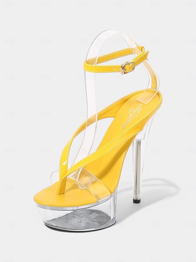 Nightclub Platform  Sandals Lavender Heel Sexy Clear –