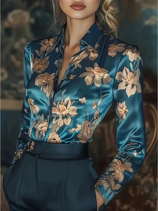 Women's Work Shirt Floral Graphic Elegant Stylish Casual