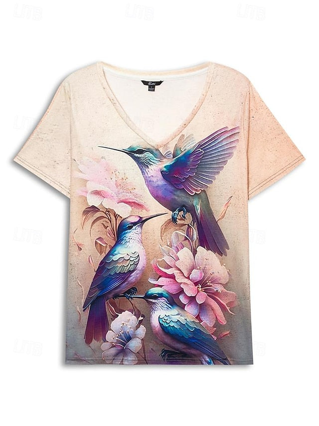 Women's T Shirt Fashion Floral Print Short Sleeve Regular