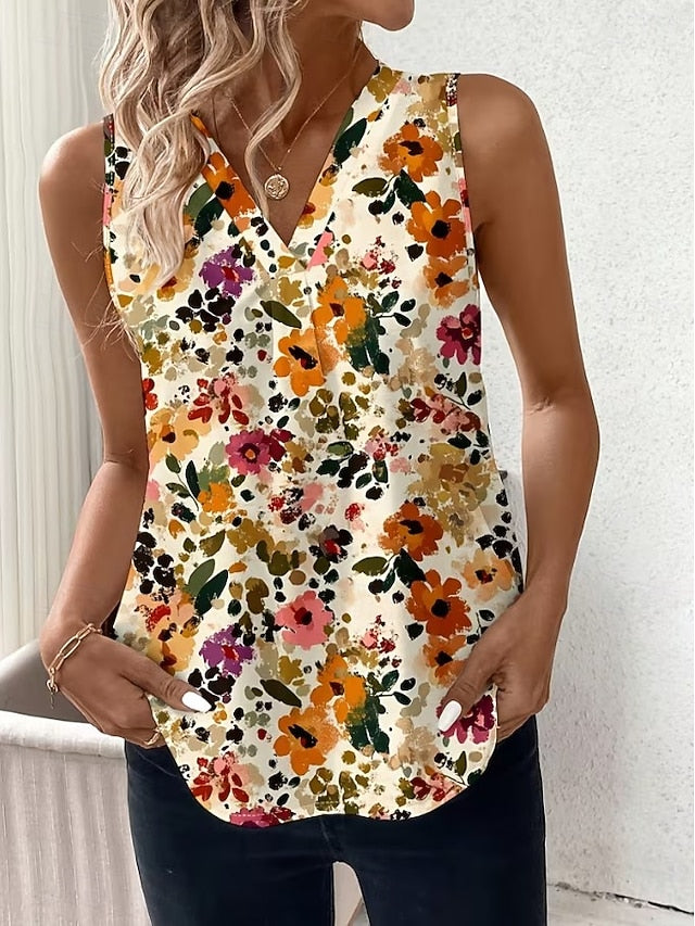 Women's Tank Top Floral Graphic Plants Elegant Vintage