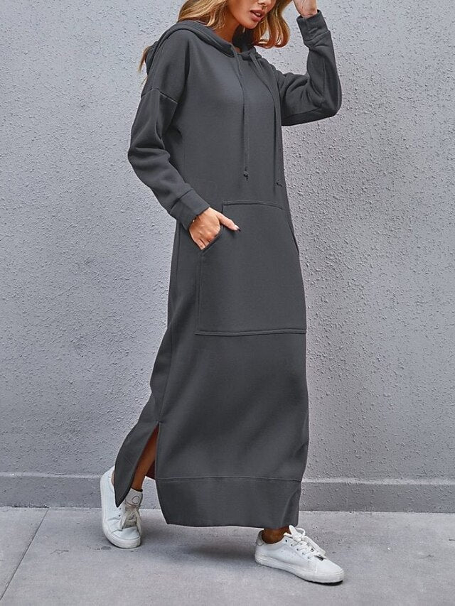 Women's Long Dress Maxi Dress Hoodie Dress Shift Dress