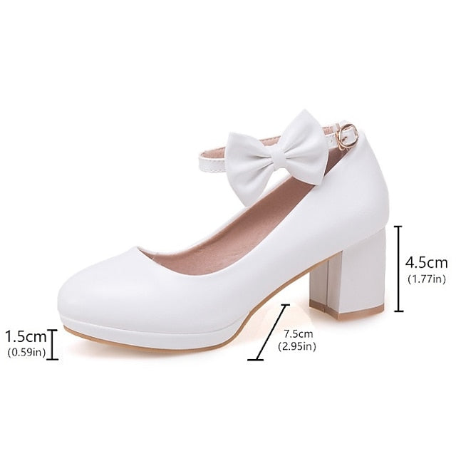 Shoes Perfect White Bow for Jane Mary - Girls' Weddings