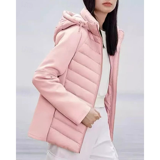 Women's Puffer Jacket outdoor coat Full Zip Hooded Long